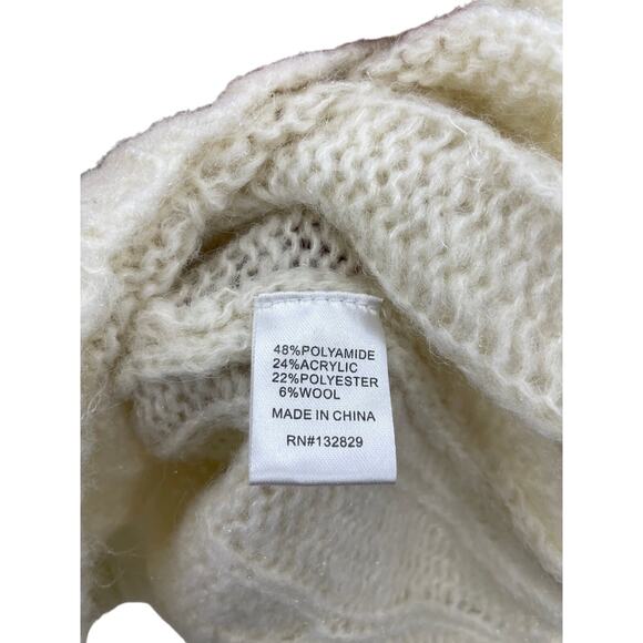 Tularosa Sweater Womens Small Greta Turtleneck Pullover Cable Knit Ivory Cream - Picture 5 of 5
